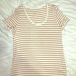 Orange and White Striped Tee
